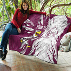 Personalized Manly Warringah Sea Eagles Quilt Dynamic Lightning Mascot Rugby Australia