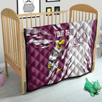 Personalized Manly Warringah Sea Eagles Quilt Dynamic Lightning Mascot Rugby Australia