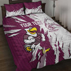 Personalized Manly Warringah Sea Eagles Quilt Bed Set Dynamic Lightning Mascot Rugby Australia