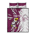 Personalized Manly Warringah Sea Eagles Quilt Bed Set Dynamic Lightning Mascot Rugby Australia