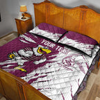 Personalized Manly Warringah Sea Eagles Quilt Bed Set Dynamic Lightning Mascot Rugby Australia