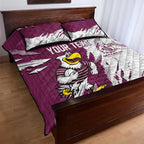 Personalized Manly Warringah Sea Eagles Quilt Bed Set Dynamic Lightning Mascot Rugby Australia