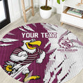Personalized Manly Warringah Sea Eagles Round Carpet Dynamic Lightning Mascot Rugby Australia