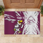Personalized Manly Warringah Sea Eagles Rubber Doormat Dynamic Lightning Mascot Rugby Australia