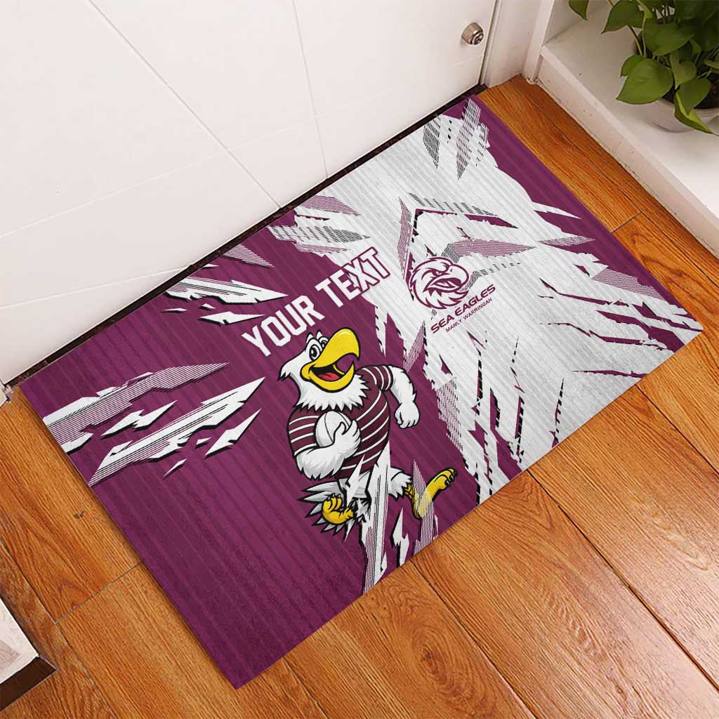 Personalized Manly Warringah Sea Eagles Rubber Doormat Dynamic Lightning Mascot Rugby Australia
