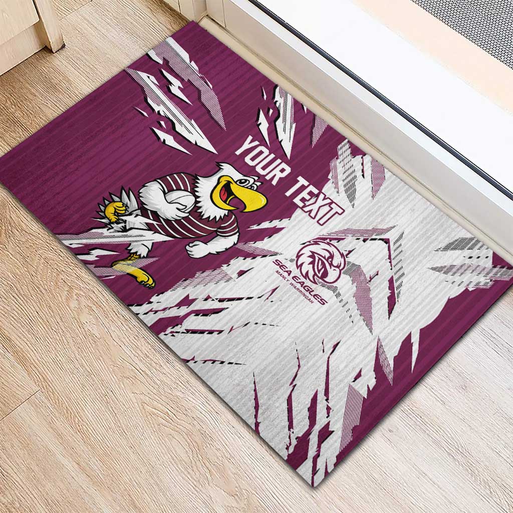 Personalized Manly Warringah Sea Eagles Rubber Doormat Dynamic Lightning Mascot Rugby Australia