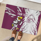 Personalized Manly Warringah Sea Eagles Rubber Doormat Dynamic Lightning Mascot Rugby Australia