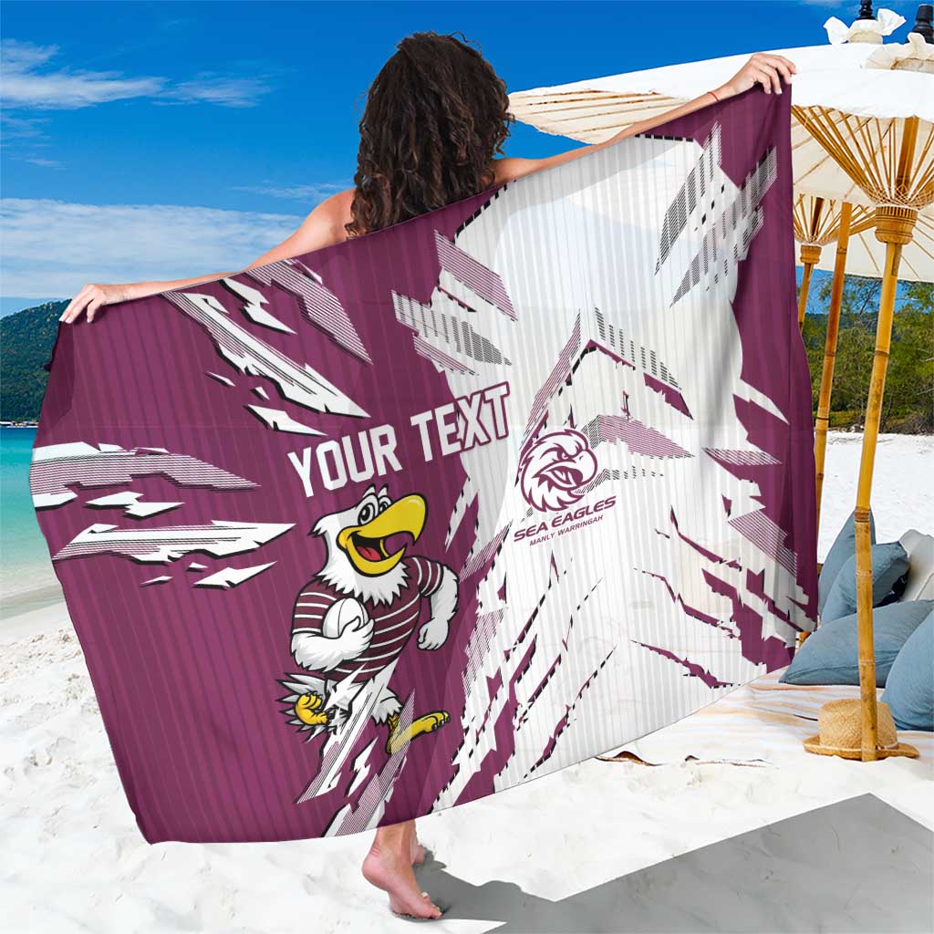 Personalized Manly Warringah Sea Eagles Sarong Dynamic Lightning Mascot Rugby Australia