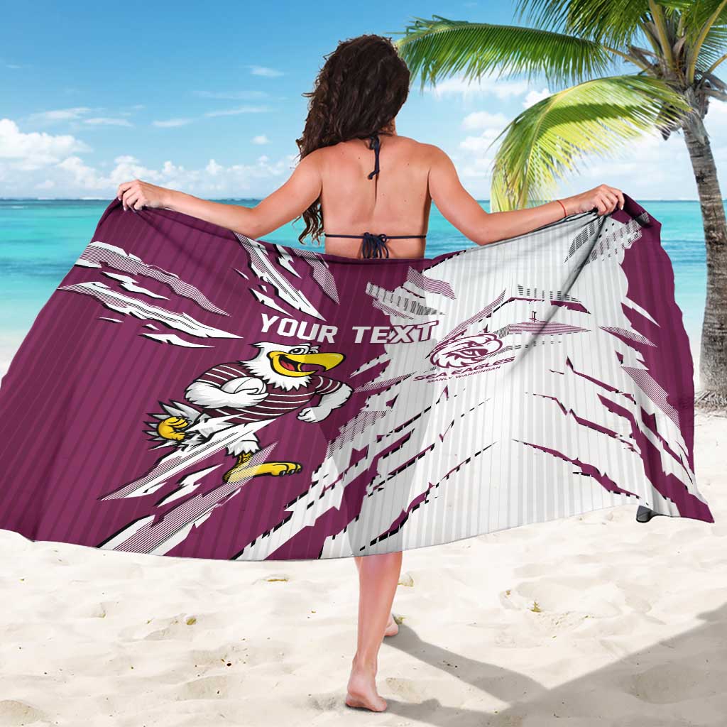Personalized Manly Warringah Sea Eagles Sarong Dynamic Lightning Mascot Rugby Australia