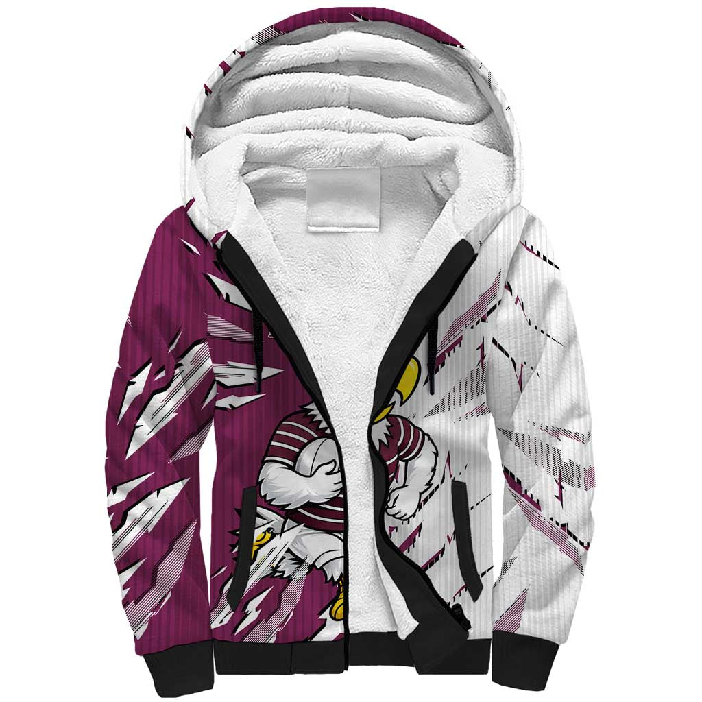 Personalized Manly Warringah Sea Eagles Sherpa Hoodie Dynamic Lightning Mascot Rugby Australia