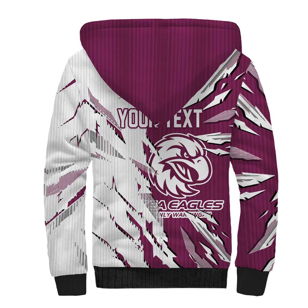 Personalized Manly Warringah Sea Eagles Sherpa Hoodie Dynamic Lightning Mascot Rugby Australia