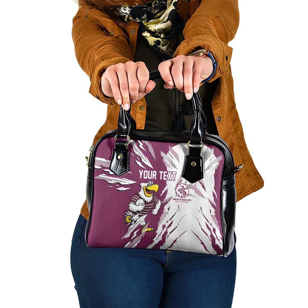 Personalized Manly Warringah Sea Eagles Shoulder Handbag Dynamic Lightning Mascot Rugby Australia