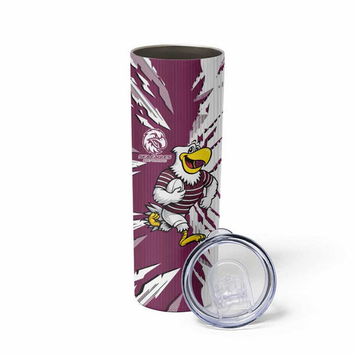 Personalized Manly Warringah Sea Eagles Skinny Tumbler Dynamic Lightning Mascot Rugby Australia