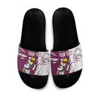 Personalized Manly Warringah Sea Eagles Slide Sandals Dynamic Lightning Mascot Rugby Australia