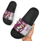 Personalized Manly Warringah Sea Eagles Slide Sandals Dynamic Lightning Mascot Rugby Australia