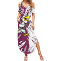 Personalized Manly Warringah Sea Eagles Summer Maxi Dress Dynamic Lightning Mascot Rugby Australia