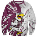 Personalized Manly Warringah Sea Eagles Sweatshirt Dynamic Lightning Mascot Rugby Australia