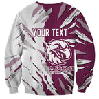 Personalized Manly Warringah Sea Eagles Sweatshirt Dynamic Lightning Mascot Rugby Australia