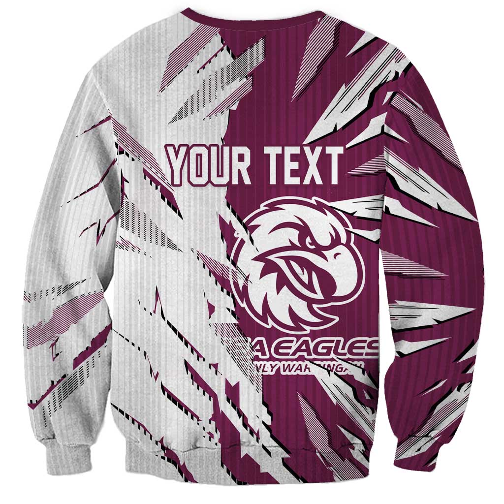 Personalized Manly Warringah Sea Eagles Sweatshirt Dynamic Lightning Mascot Rugby Australia