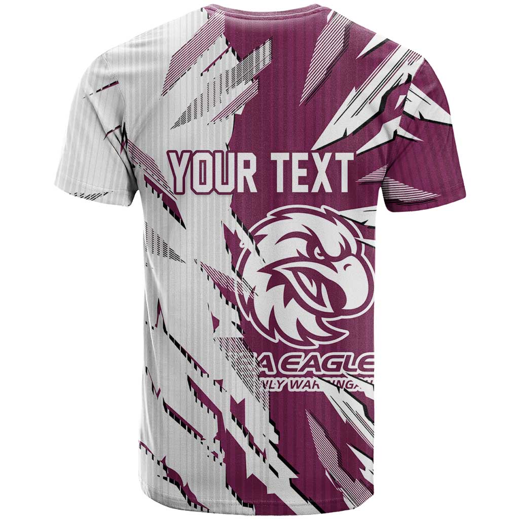Personalized Manly Warringah Sea Eagles T Shirt Dynamic Lightning Mascot Rugby Australia