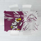 Personalized Manly Warringah Sea Eagles Tablecloth Dynamic Lightning Mascot Rugby Australia