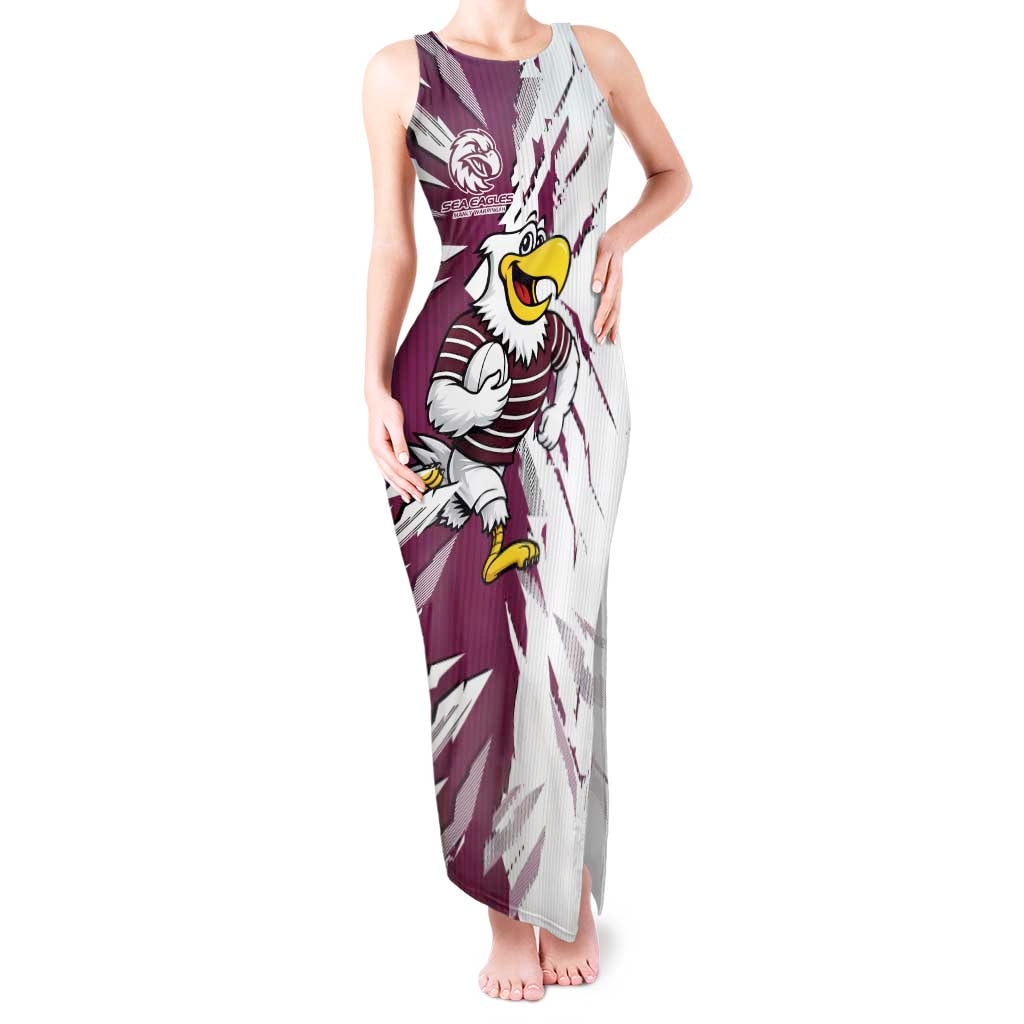 Personalized Manly Warringah Sea Eagles Tank Maxi Dress Dynamic Lightning Mascot Rugby Australia