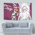 Personalized Manly Warringah Sea Eagles Tapestry Dynamic Lightning Mascot Rugby Australia