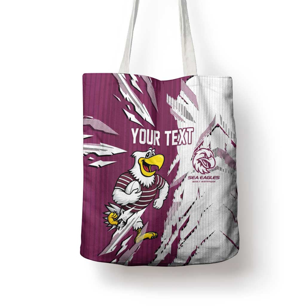 Personalized Manly Warringah Sea Eagles Tote Bag Dynamic Lightning Mascot Rugby Australia