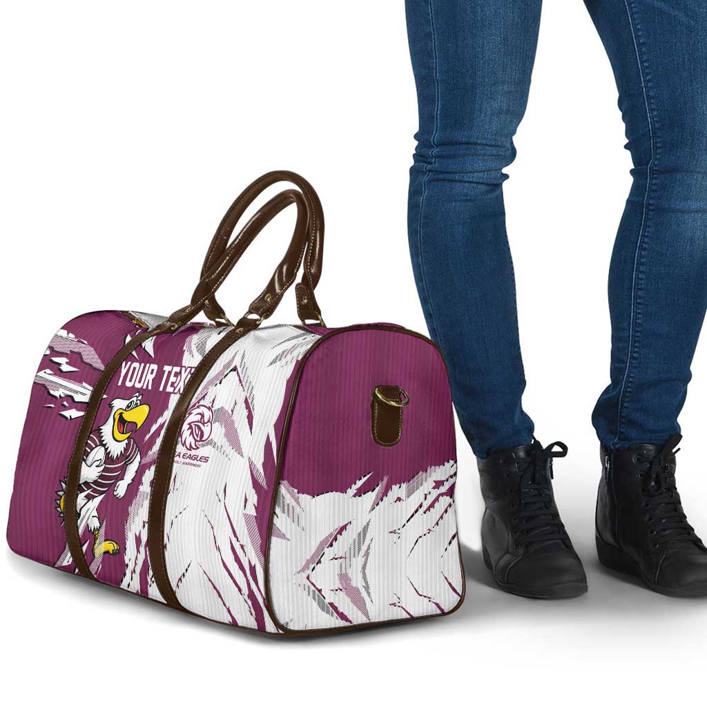 Personalized Manly Warringah Sea Eagles Travel Bag Dynamic Lightning Mascot Rugby Australia