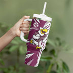 Personalized Manly Warringah Sea Eagles Tumbler With Handle Dynamic Lightning Mascot Rugby Australia