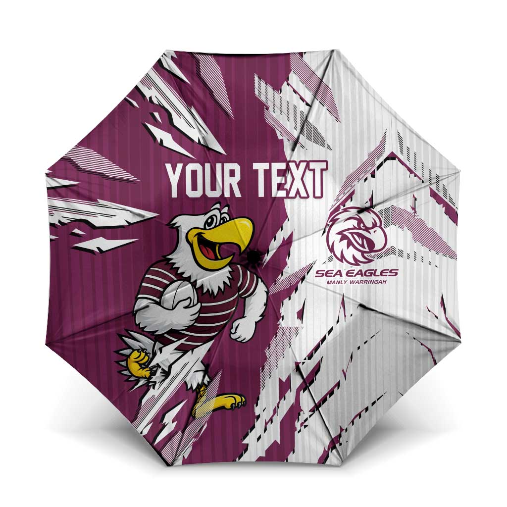 Personalized Manly Warringah Sea Eagles Umbrella Dynamic Lightning Mascot Rugby Australia