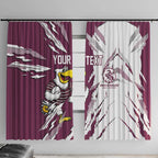 Personalized Manly Warringah Sea Eagles Window Curtain Dynamic Lightning Mascot Rugby Australia