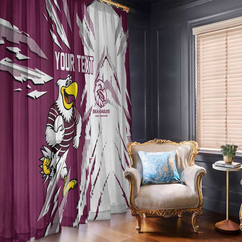 Personalized Manly Warringah Sea Eagles Window Curtain Dynamic Lightning Mascot Rugby Australia