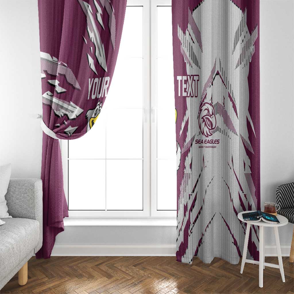 Personalized Manly Warringah Sea Eagles Window Curtain Dynamic Lightning Mascot Rugby Australia