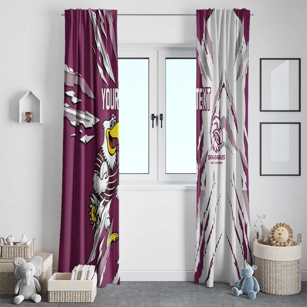 Personalized Manly Warringah Sea Eagles Window Curtain Dynamic Lightning Mascot Rugby Australia