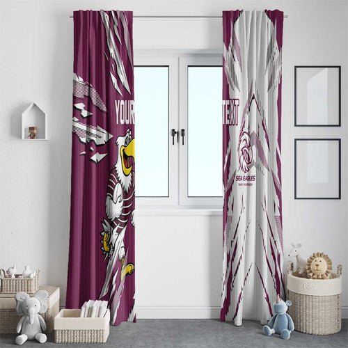 Personalized Manly Warringah Sea Eagles Window Curtain Dynamic Lightning Mascot Rugby Australia