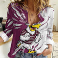 Personalized Manly Warringah Sea Eagles Women Casual Shirt Dynamic Lightning Mascot Rugby Australia