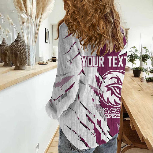Personalized Manly Warringah Sea Eagles Women Casual Shirt Dynamic Lightning Mascot Rugby Australia