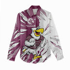 Personalized Manly Warringah Sea Eagles Women Casual Shirt Dynamic Lightning Mascot Rugby Australia
