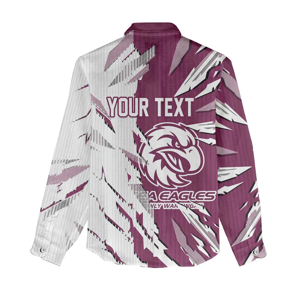 Personalized Manly Warringah Sea Eagles Women Casual Shirt Dynamic Lightning Mascot Rugby Australia