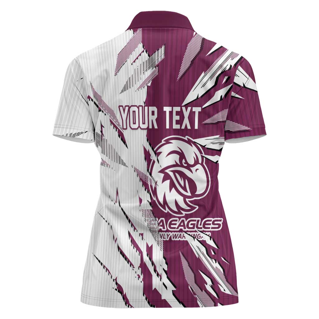 Personalized Manly Warringah Sea Eagles Women Polo Shirt Dynamic Lightning Mascot Rugby Australia