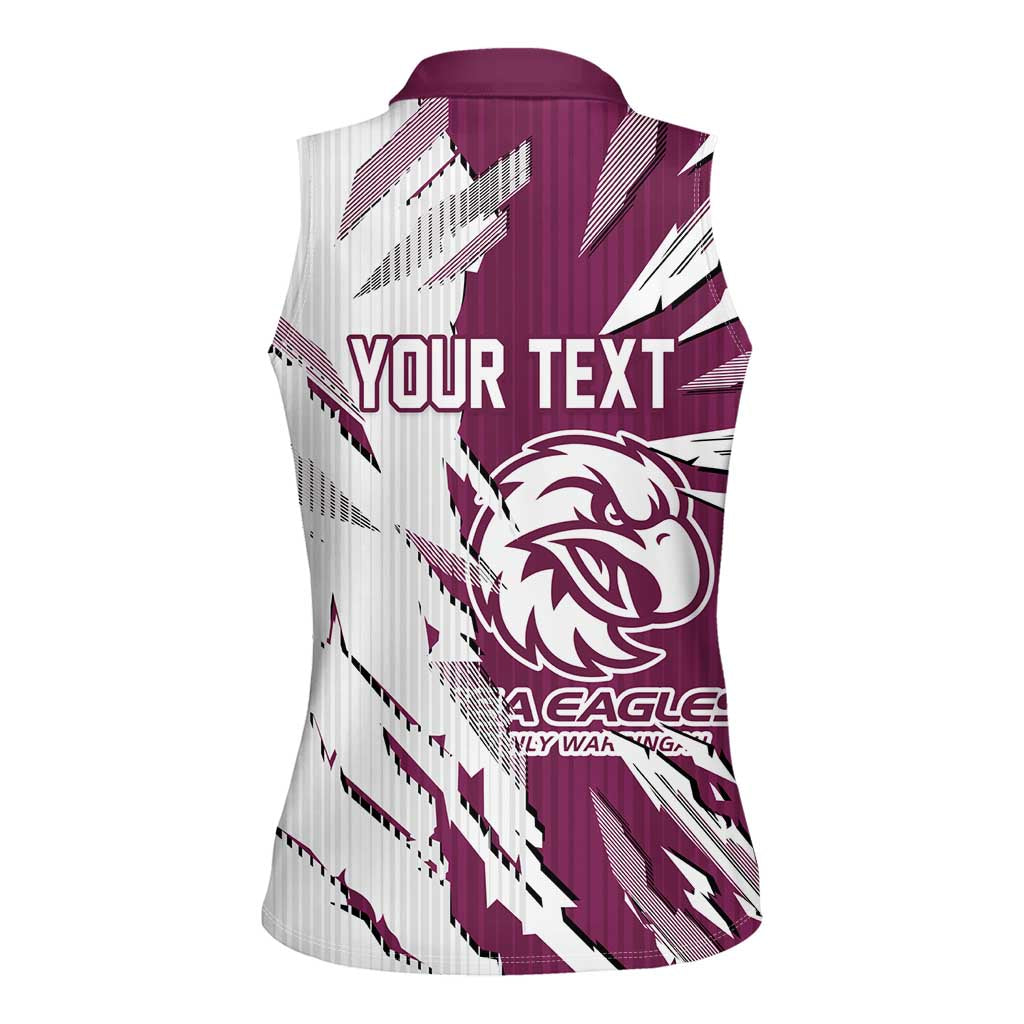 Personalized Manly Warringah Sea Eagles Women Sleeveless Polo Shirt Dynamic Lightning Mascot Rugby Australia