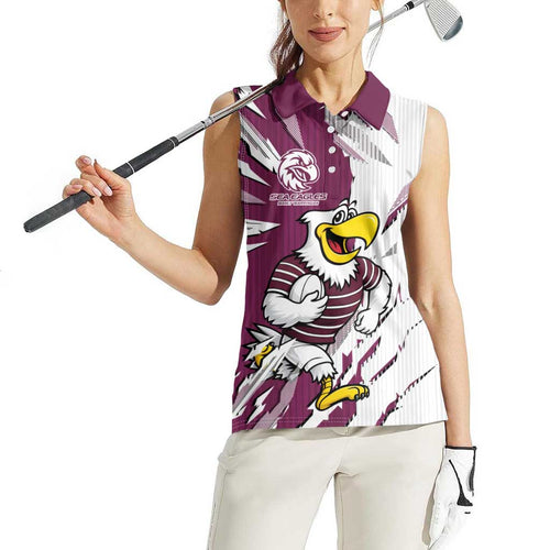 Personalized Manly Warringah Sea Eagles Women Sleeveless Polo Shirt Dynamic Lightning Mascot Rugby Australia