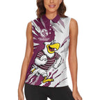 Personalized Manly Warringah Sea Eagles Women Sleeveless Polo Shirt Dynamic Lightning Mascot Rugby Australia