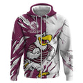Personalized Manly Warringah Sea Eagles Zip Hoodie Dynamic Lightning Mascot Rugby Australia