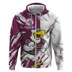 Personalized Manly Warringah Sea Eagles Zip Hoodie Dynamic Lightning Mascot Rugby Australia