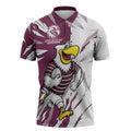 Personalized Manly Warringah Sea Eagles Zipper Polo Shirt Dynamic Lightning Mascot Rugby Australia