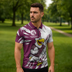Personalized Manly Warringah Sea Eagles Zipper Polo Shirt Dynamic Lightning Mascot Rugby Australia