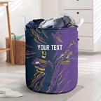 Personalized Melbourne Storm Laundry Basket Dynamic Lightning Mascot Rugby Australia