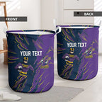 Personalized Melbourne Storm Laundry Basket Dynamic Lightning Mascot Rugby Australia